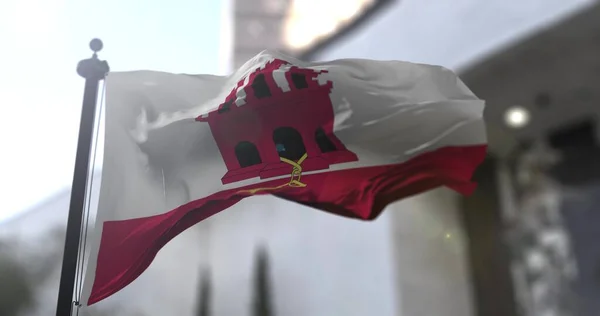 Гібралтар Розмахує Національним Прапором Ілюстрацією — стокове фото