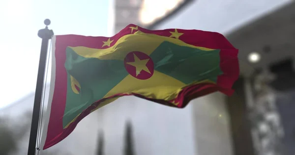 Grenada Schwenkt Nationalflagge Illustration — Stockfoto