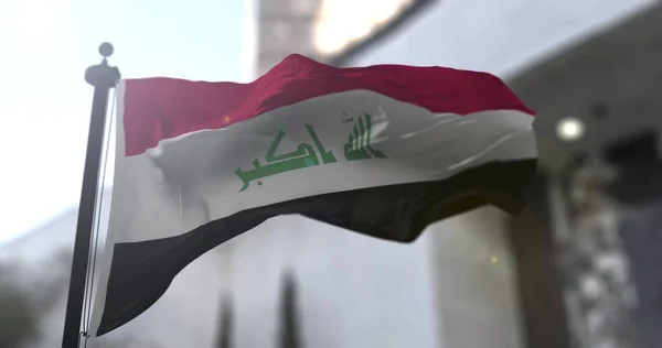 Bandiera Nazionale Dell Iraq Paese Iracheno Sventola Bandiera Politica Illustrazione — Foto Stock