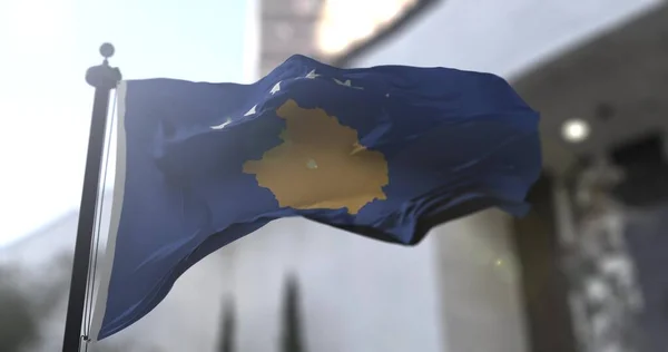 Kosovo Melambaikan Bendera Nasional Ilustrasi — Stok Foto