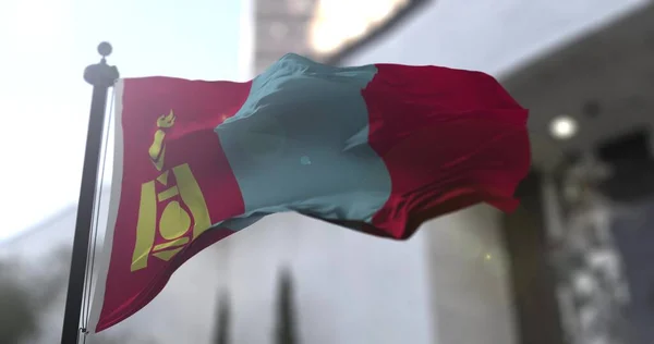 Монголія Махає Національним Прапором Ілюстрація — стокове фото