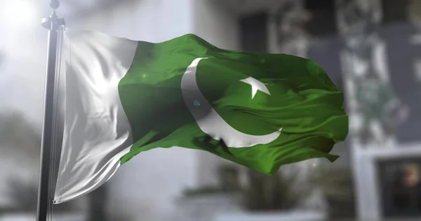 巴基斯坦国旗 巴基斯坦挥动国旗 政治和新闻说明 — 图库照片