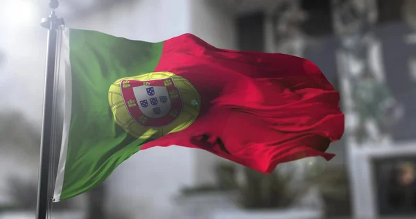 Bandera Nacional Portugal País Portugués Ondeando Bandera Ilustración Política Noticias —  Fotos de Stock