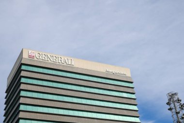 Barselona, İspanya - 5 Kasım 2021: Assicurazioni Generali Assegurances şirketi, Illustrative Editorial.