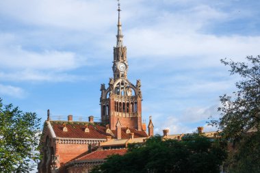 Barcelona, İspanya - 5 Kasım 2021: Recinte Modernista de Sant Pau, Illustrative Editorial.