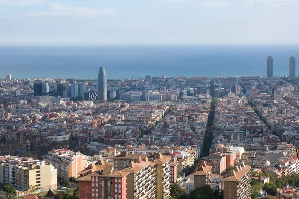 Barcellona Spagna Novembre 2021 Vista Sulla Città Barcellona Con Acqua — Foto Stock