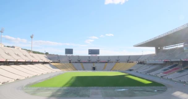 Barcelona Spain November 2021 Empty Sports Soccer Stadium Empty Seats — Stock Video