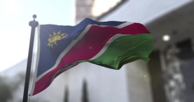Namibya ulusal bayrağı. Namibya ülkesi bayrak sallıyor. Politika ve haber illüstrasyonu
