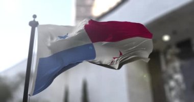 Panama ulusal bayrağı. Panama ülkesi bayrağı sallıyor. Politika ve haber illüstrasyonu