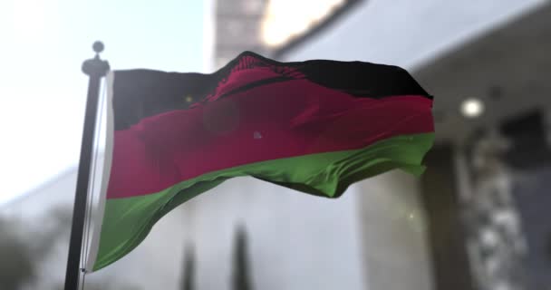 Національний прапор Малаві. Країна Малаві розмахує прапором. Політика та ілюстрації новин — стокове відео