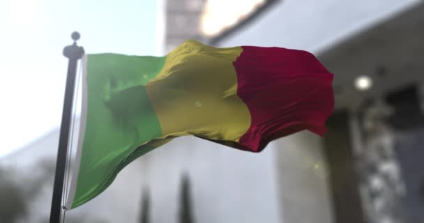 Mali nationale vlag. Mali land zwaaiend met vlag. Politiek en nieuws illustratie — Stockvideo