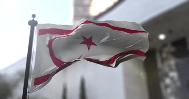 Repubblica turca di Cipro del Nord bandiera nazionale. Paese del nord di Cipro sventola bandiera. Politica e illustrazione di notizie — Video Stock