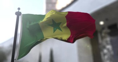 Senegal ulusal bayrağı. Senegal ülkesi bayrak sallıyor. Politika ve haber illüstrasyonu