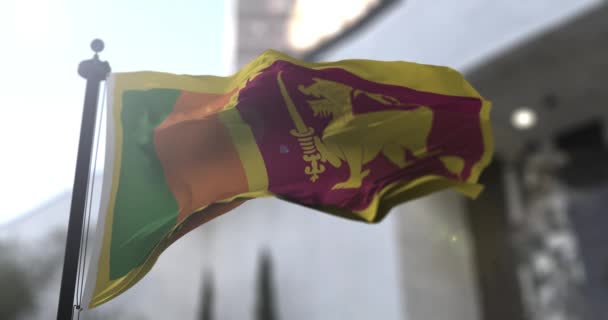 Sri Lanka Nationale Vlag Sri Lanka Land Zwaaiend Met Vlag — Stockvideo