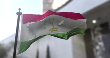 Tacikistan ulusal bayrağı. Tacikistan ülkesi bayrak sallıyor. Politika ve haber illüstrasyonu