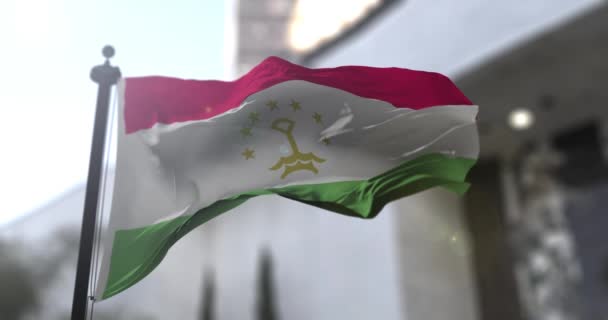 Tadzjikistan Nationale Vlag Tadzjikistan Land Zwaaiend Met Vlag Politiek Nieuws — Stockvideo