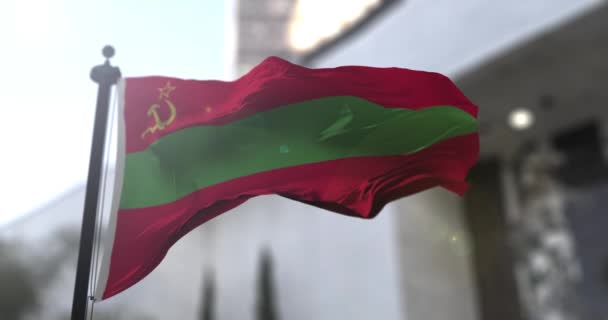 Transnistrië Nationale Vlag Transnistrië Land Zwaaiend Met Vlag Politiek Nieuws — Stockvideo