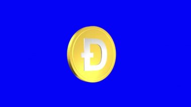 New York, ABD - 1 Mayıs 2021: Dogecoin kripto bozuk para dönüşümlü animasyon. Doge 3D illüstrasyon. Kripto para birimi tasarımı, İllüstrasyon Editörü