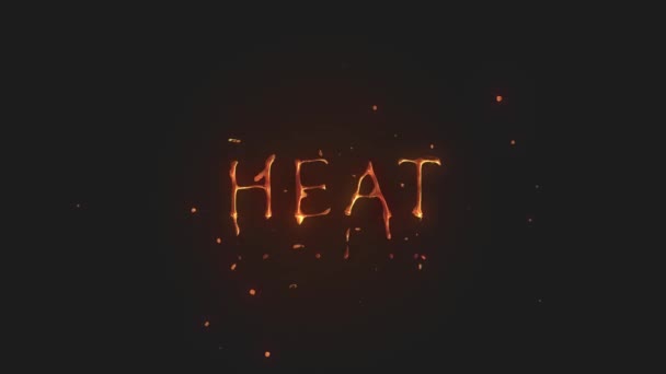 Word Heat Est Fait Fonte Feu Enfer Animation Texte Chaud — Video