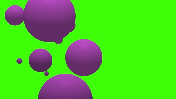 紫色圆圈在绿色背景下塑造动画 形状设计几何叠层 — 图库视频影像