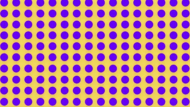 Purple Circle Pattern Yellow Orange Background Animation Circles Grid — Stock Video