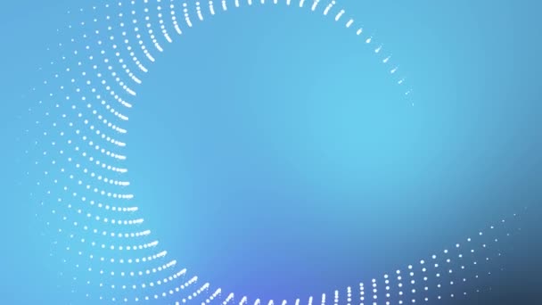 Diseño Movimiento Tecnología Digital Fondo Azul Con Animación Circular Puntos — Vídeos de Stock