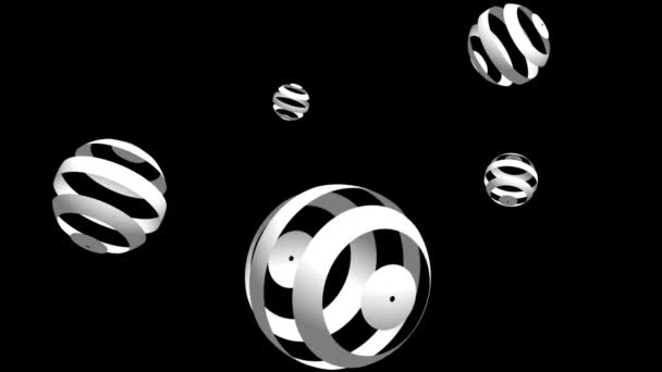 Sfera Sfondo Scuro Linee Sferiche Animazione Strisce — Video Stock