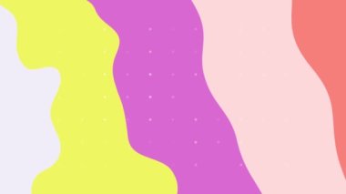 Pembe ve sarı pürüzsüz eğimli şekiller yüzen animasyonlar. Eğri çizgiler duvar kağıdı arkaplanı