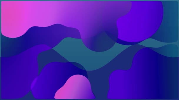 Geométrico Azul Púrpura Formas Abstractas Flujo Gradiente Animación Fondo Fondo — Vídeos de Stock