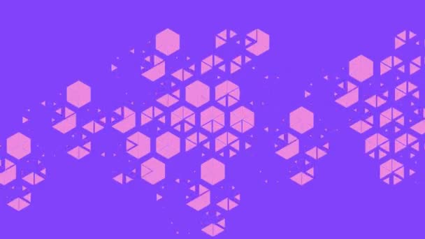 抽象图案紫色背景 六边形布局 运动设计 — 图库视频影像