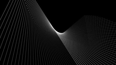 Siyah ve beyaz soyut geometrik arkaplan. Beyaz dalgalı çizgiler