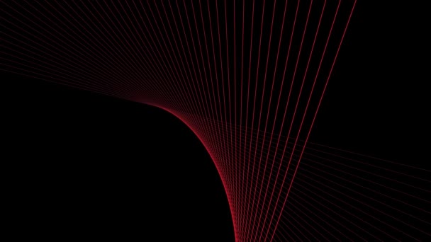 赤線幾何学的抽象的な背景オーバーレイ 黒の背景 — ストック動画