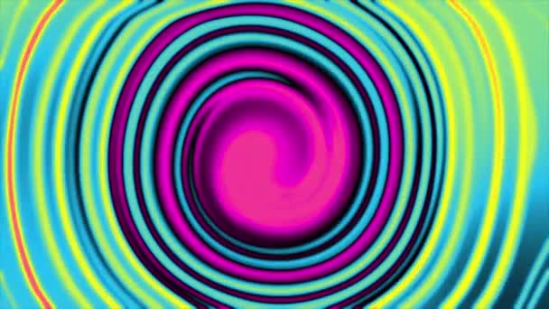 Abstract psychedelische kleurrijke veelkleurige achtergrond met wervelende lijnen. hypnotiserende hypnotiserende cirkelvormige gradiënt — Stockvideo