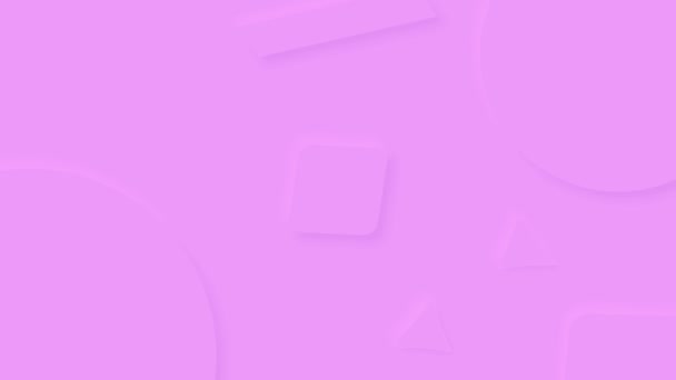 Fondo abstracto geométrico rosa con elementos de forma. Formas geométricas animación movimiento diseño — Vídeos de Stock