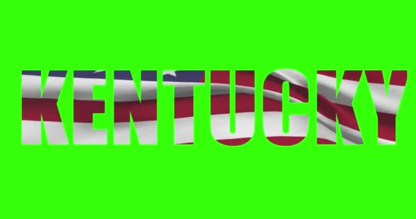 Nama Negara Bagian Kentucky Pada Animasi Layar Hijau Usa Negara — Stok Video