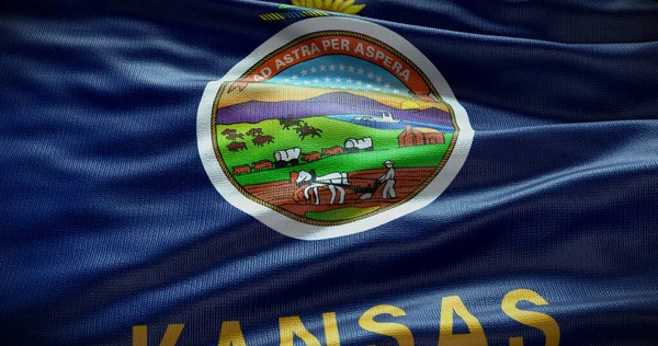 Kansas State Vlag Achtergrond Illustratie Usa Symbool Achtergrond Rechtenvrije Stockfoto's