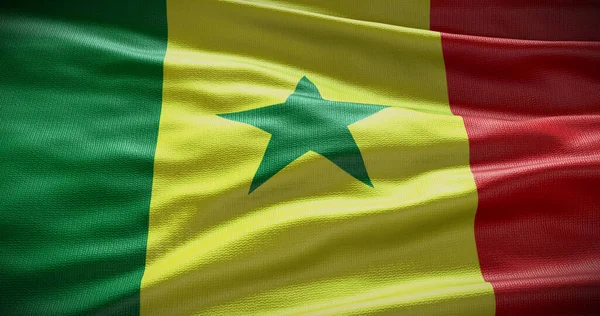 Ilustracja Narodowej Flagi Senegalu Symbol Państwa — Zdjęcie stockowe
