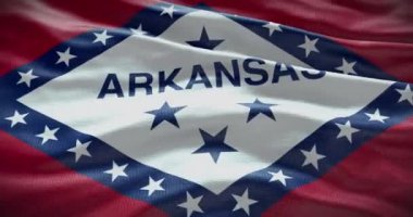 Arkansas eyaletinin bayrak sallama geçmişi. 4K arkaplan.