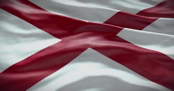 Bandeira Estado Alabama Acenando Fundo Fundo — Vídeo de Stock