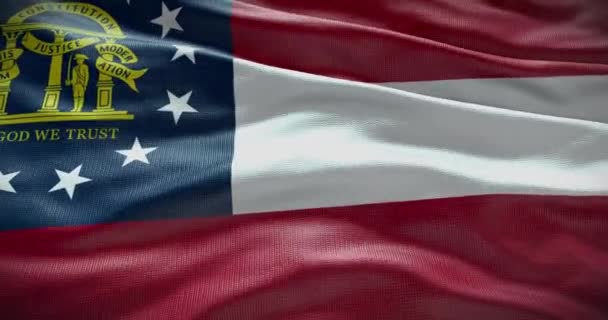 佐治亚州的国旗飘扬背景 4K背景 — 图库视频影像
