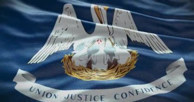 Louisiana eyaleti bayrak sallıyor. 4K arkaplan.