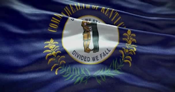 Bendera Negara Bagian Kentucky Melambaikan Latar Belakang Latar Belakang — Stok Video