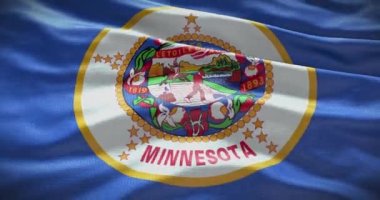 Minnesota eyaleti bayrak sallıyor. 4K arkaplan.