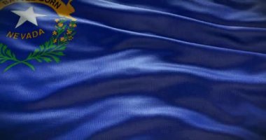 Nevada eyaletinin bayrak sallama geçmişi. 4K arkaplan.