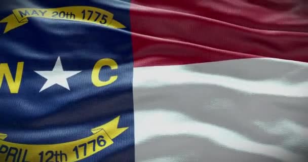 Bandiera Stato Della Carolina Del Nord Sventola Sfondo Sullo Sfondo — Video Stock