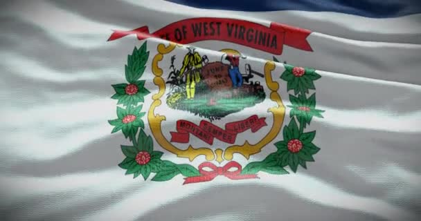 West Virginia State Flagga Viftande Bakgrund Bakgrund — Stockvideo