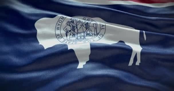 Wyoming Bendera Negara Melambaikan Latar Belakang Latar Belakang — Stok Video