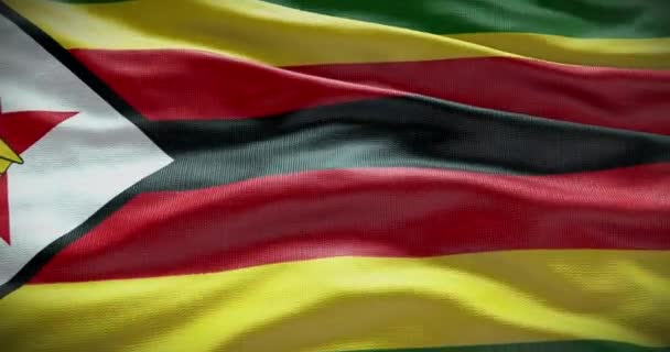 Zimbabwe Paese Bandiera Sventolando Sfondo Sfondo Animazione — Video Stock
