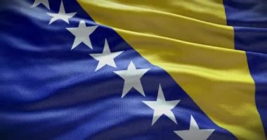 Bosna-Hersek bayrak geçmişi. Ulusal bayrak sallanıyor.