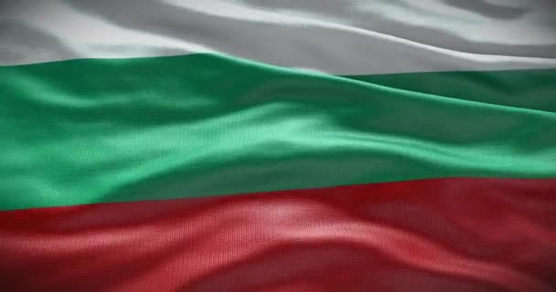 Bulgarien Flagga Bakgrund Landets Flagga Viftar — Stockvideo